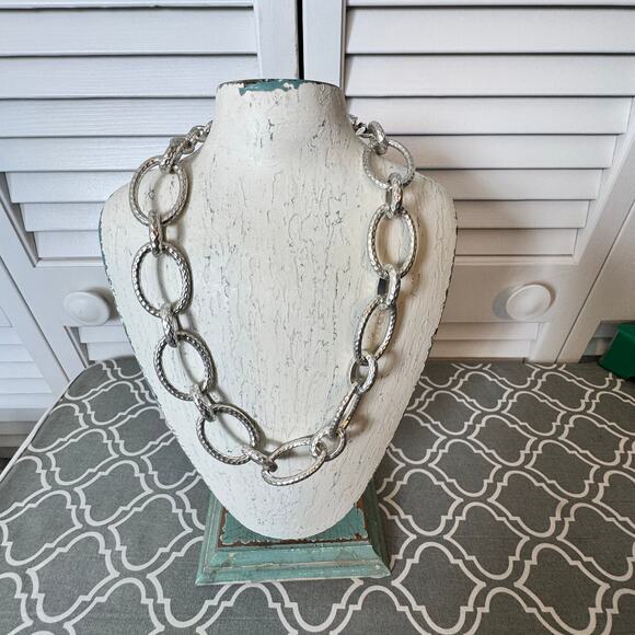 Necklace Silver Tone Chain Link Statement Piece Premier Designs Special Occasion - Picture 8 of 9